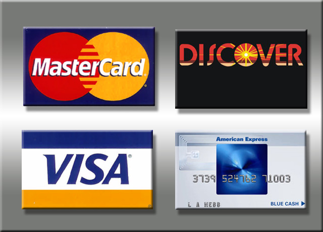 We Accept MasterCard Discover Visa and American Express in 94013